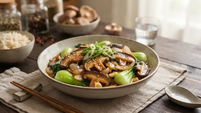 Resep Tumis Jamur Shitake Gurih yang Kaya Umami/AI Generated